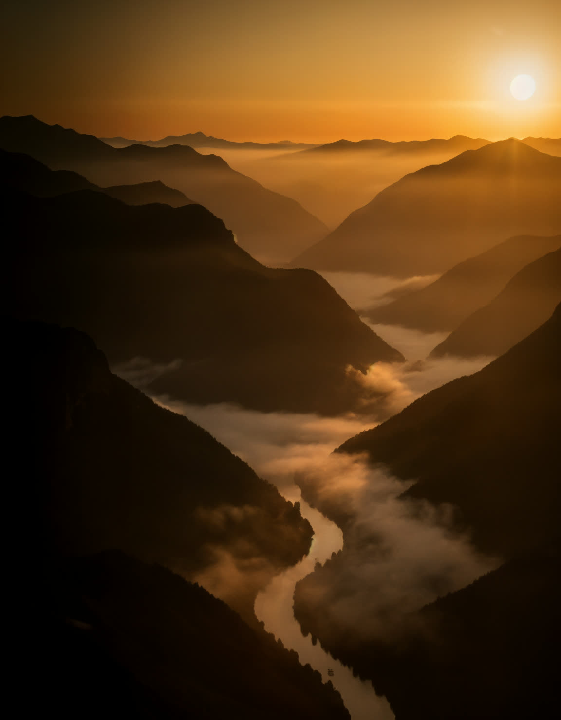 Sunrise over the mountains